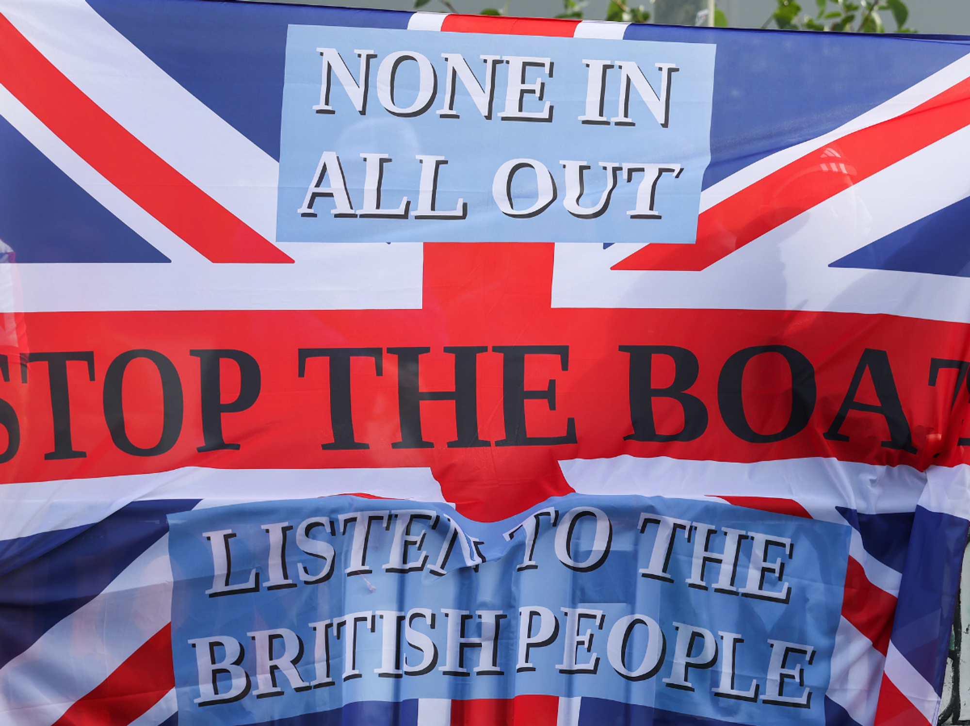 Anti-migrant protester in Scotland