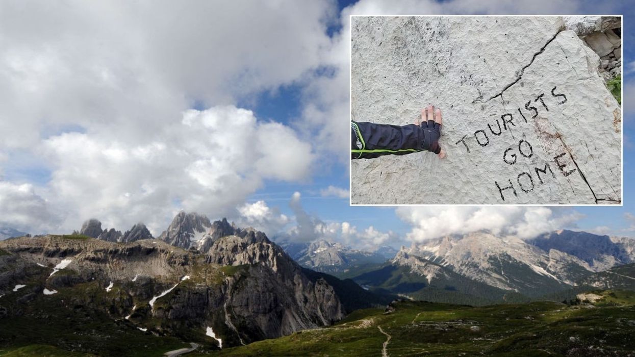 Anti-tourism graffiti