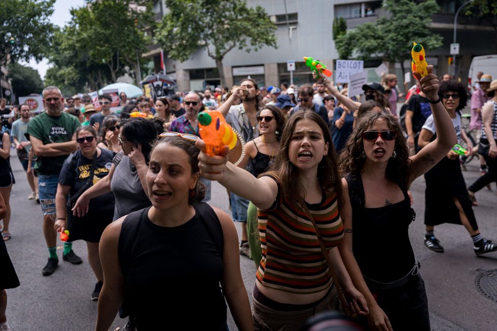 Protesto antiturismo em Barcelona
