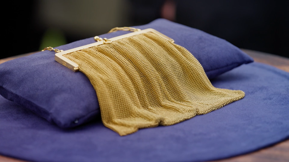 Antiques Roadshow gold handbag