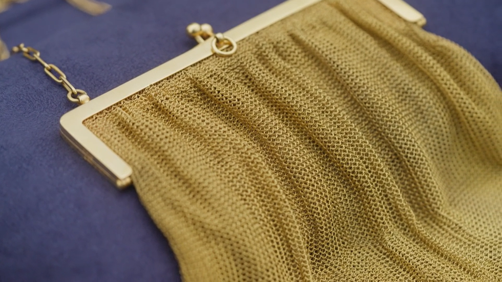 Antiques Roadshow gold handbag
