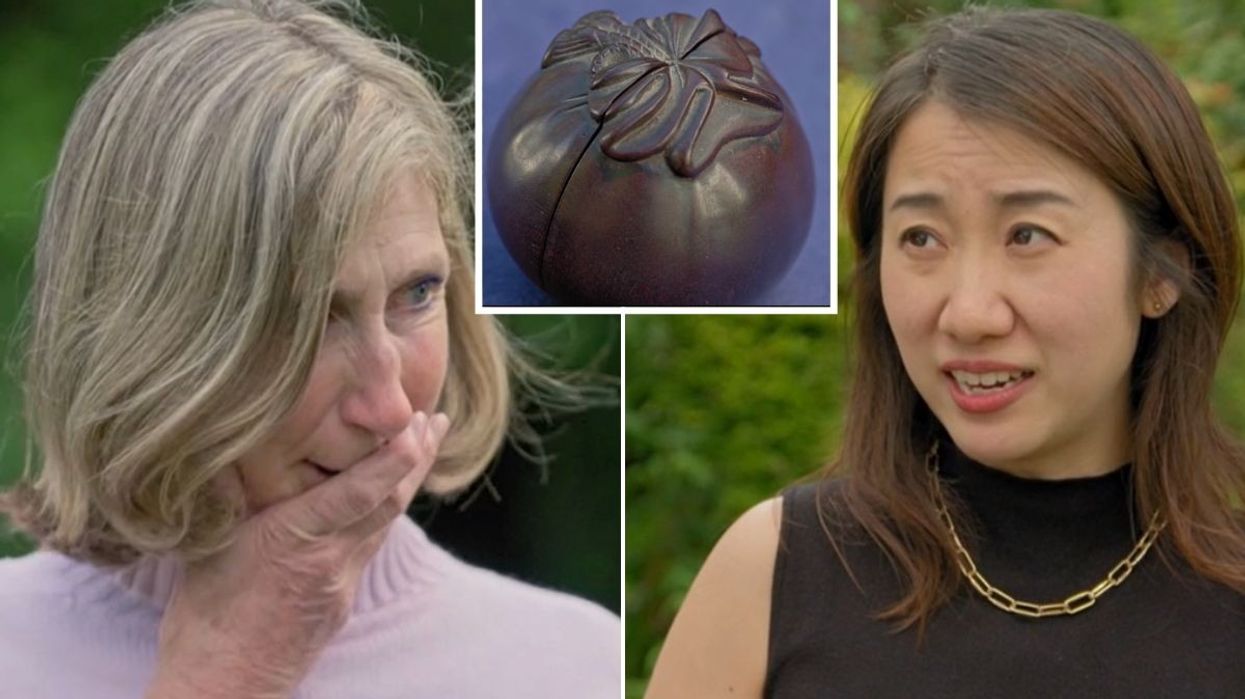 Antiques Roadshow guest and Yexue Li. Inset: Netsuke