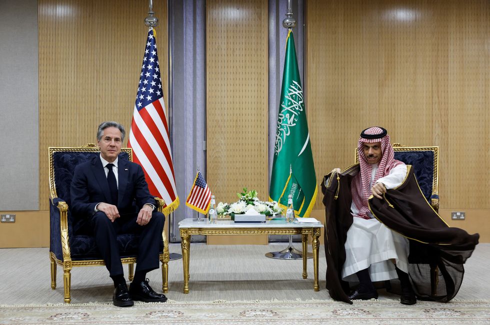 Antony Blinken meets with Saudi Arabia's Foreign Minister Prince Faisal bin Farhan bin Abdullah