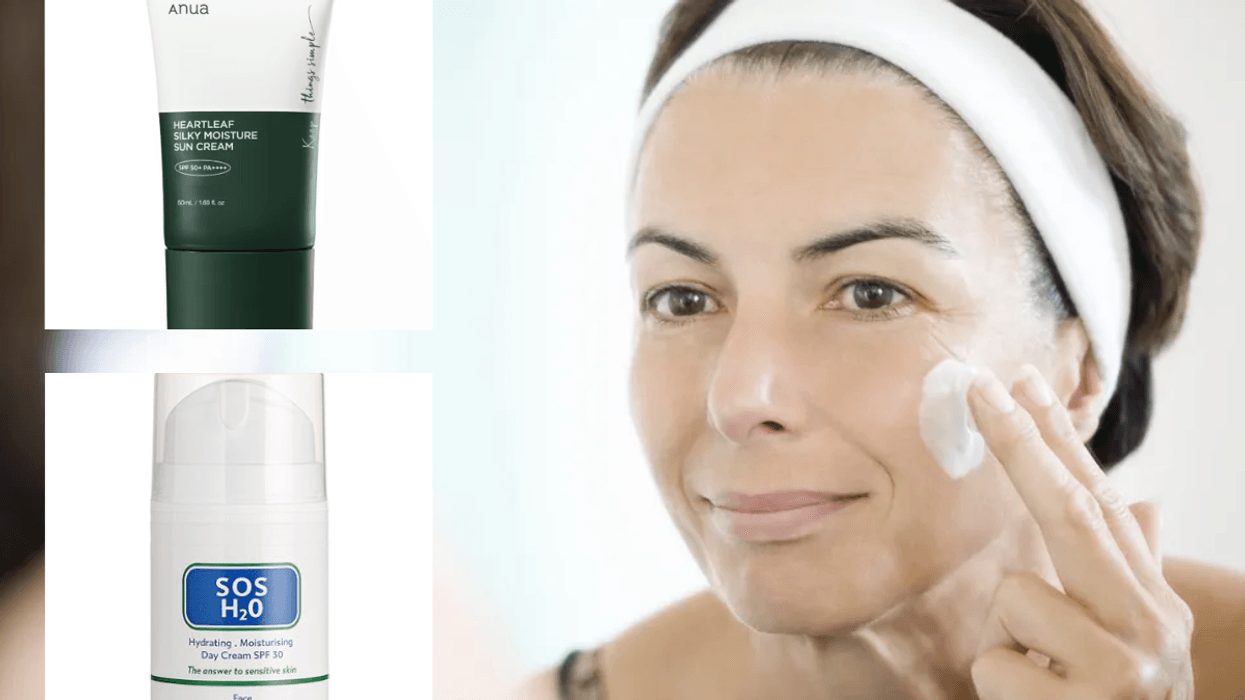 Anua / SOS SPF / Woman applying sunscreen