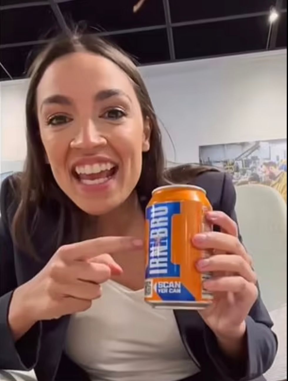 AOC tries Irn Bru