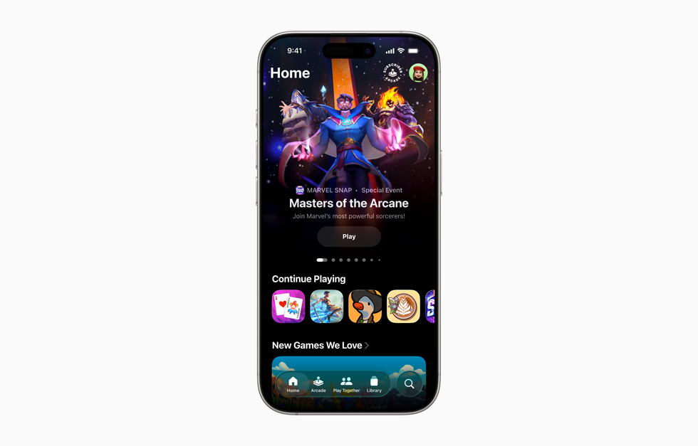 apple games shown on an iphone screen with a white background