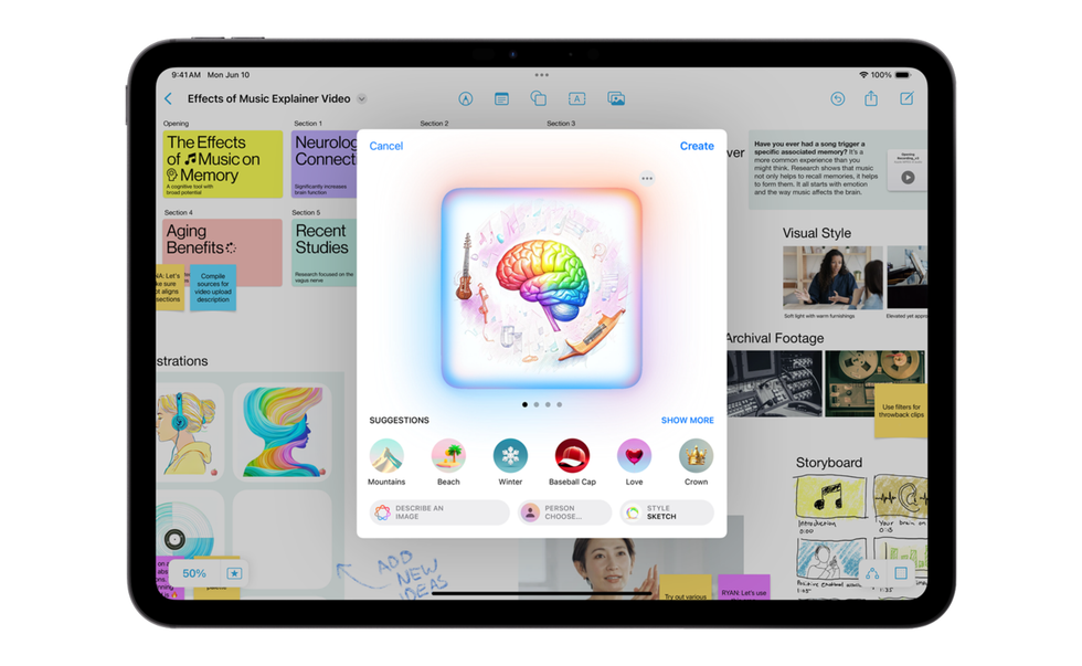 apple image playground app shown on an ipad pro