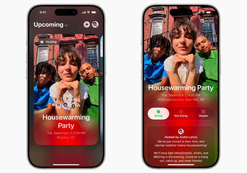 apple invites shown on the iPhone screen