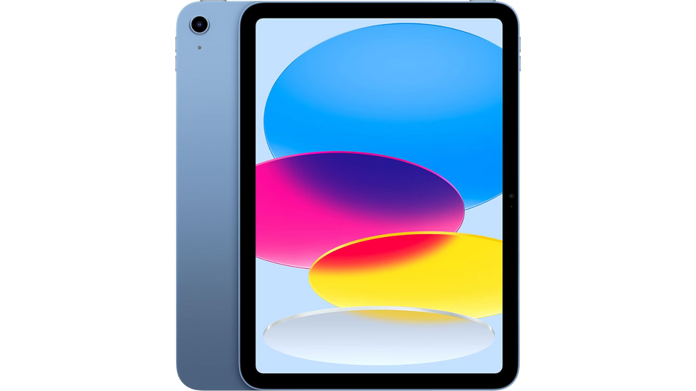 apple ipad 10.9-inch model pictured in blue with a white background