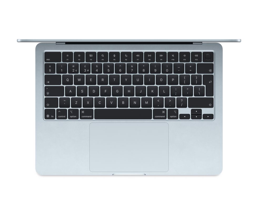 apple macbook air in sky blue colour
