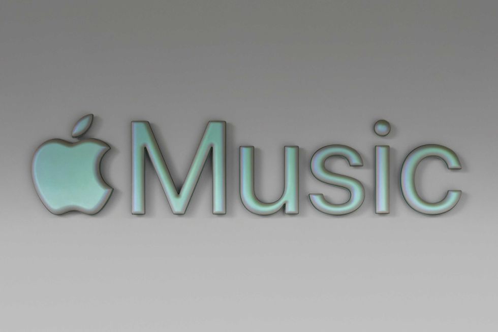 apple music logo on the wall