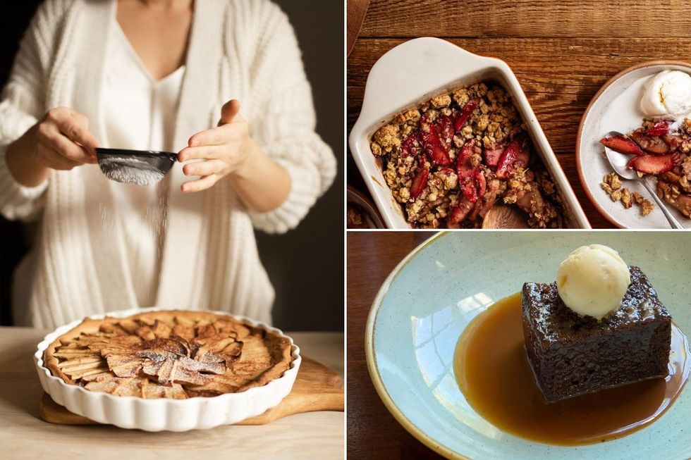 Apple pie / Fruit crumble / Sticky toffee pudding