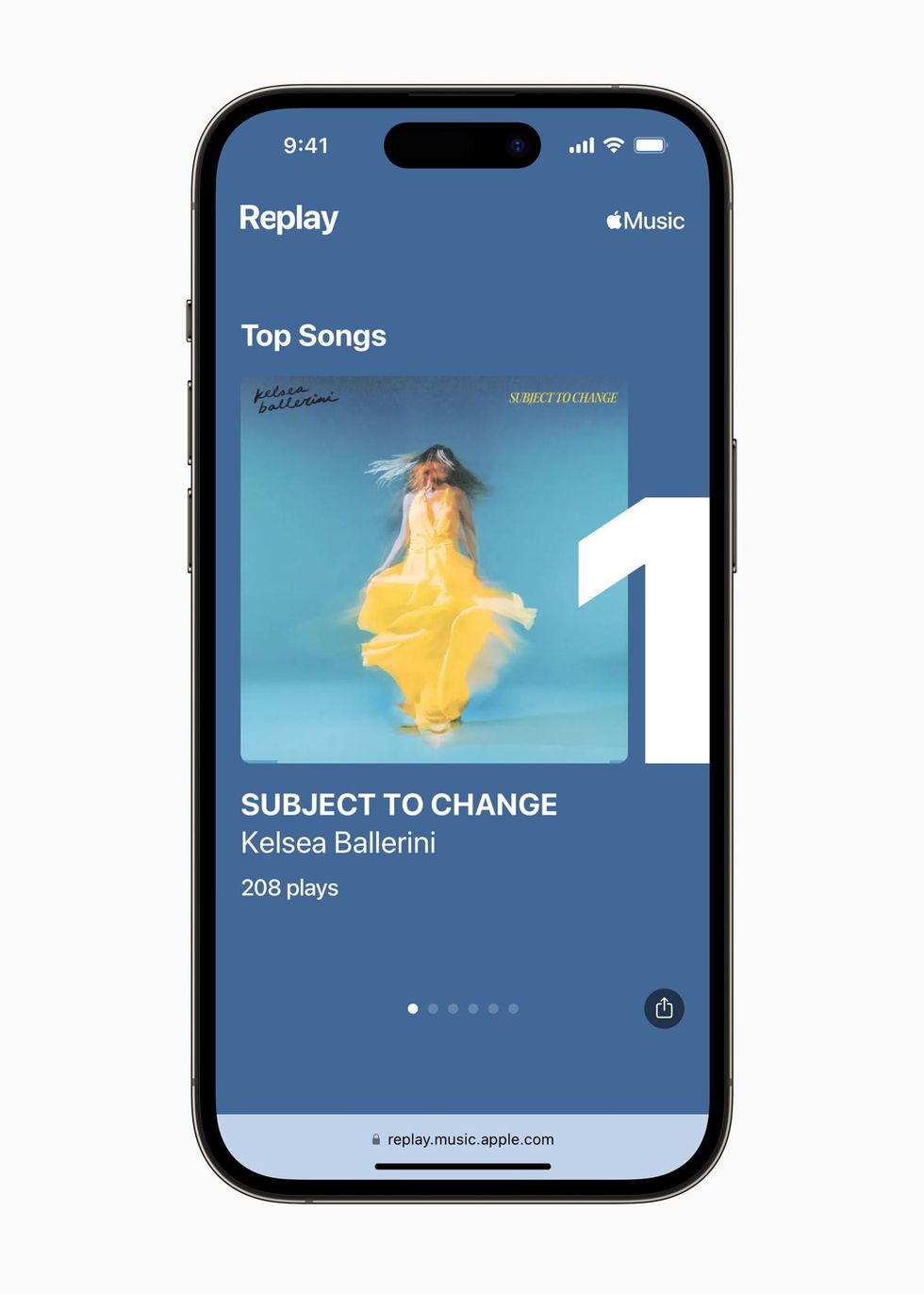Apple's Music Replay displayed