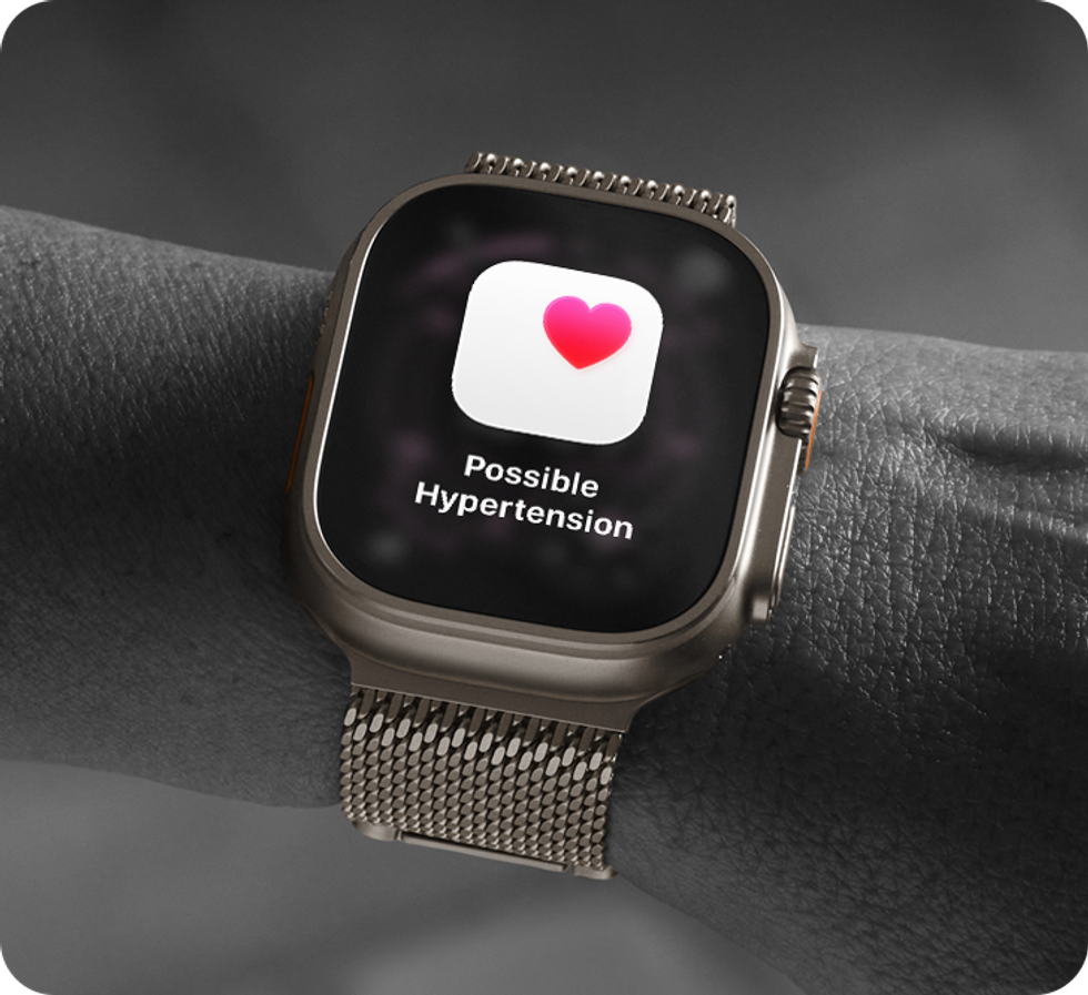 Apple Watch Ultra 3 displaying possible hypertension notification