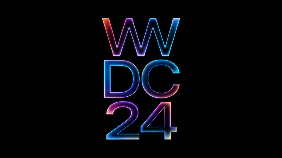 apple wwdc 2024 logo pictured on a black background