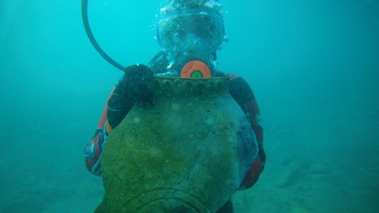 Archaeologist underwater