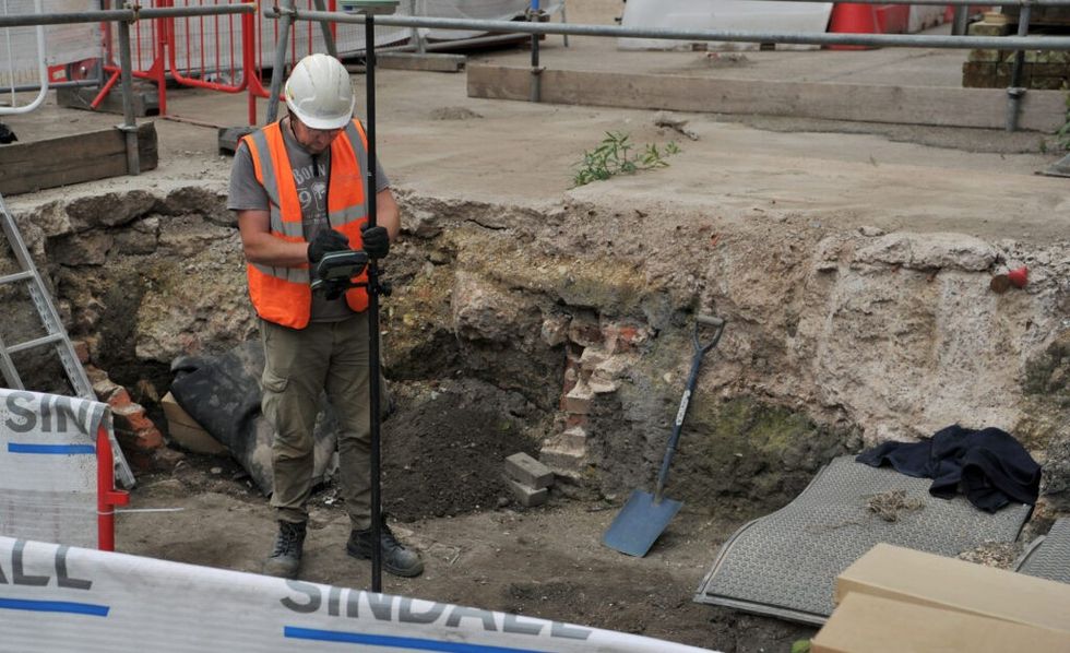 Archaeologists at Debenhams site