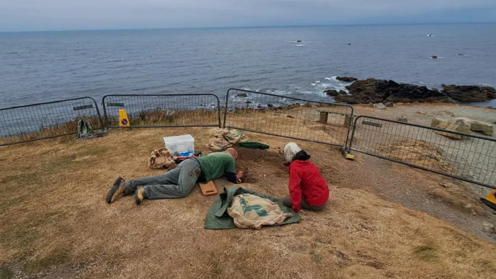 Archaeologists digging at Lizard Point