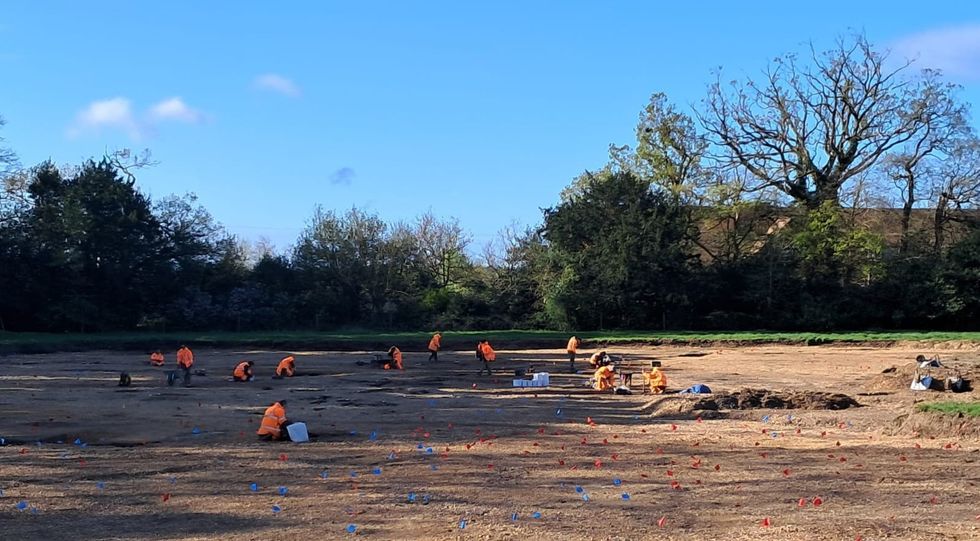 Archaeologists undertaking the excavation at Fordingbridge