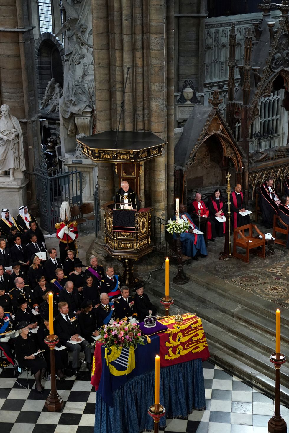 Archbishop of Canterbury, the Most Reverend Justin Welby speaking during the State Funeral of Queen Elizabeth II, held at Westminster Abbey, London. Picture date: Monday September 19, 2022. Gareth Fuller/Pool via REUTERS