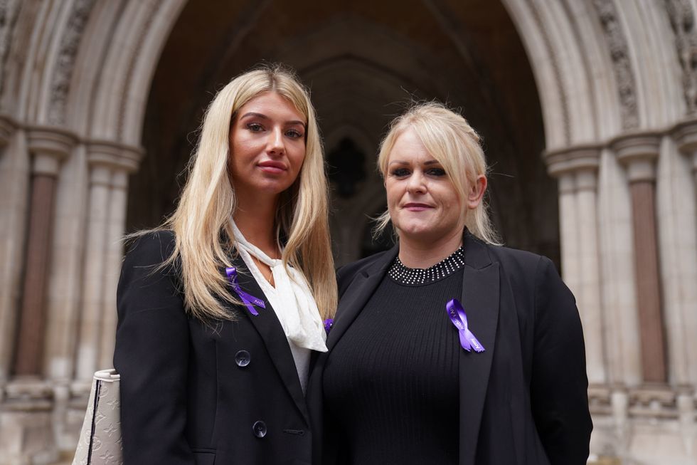 Archie Battersbee's mother Hollie Dance (right) and family friend Ella Carter, outside the High Court in London