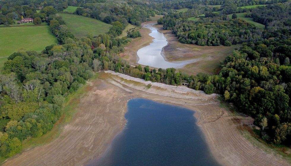 Ardingly Reservoir in 2022 hit by massive drought