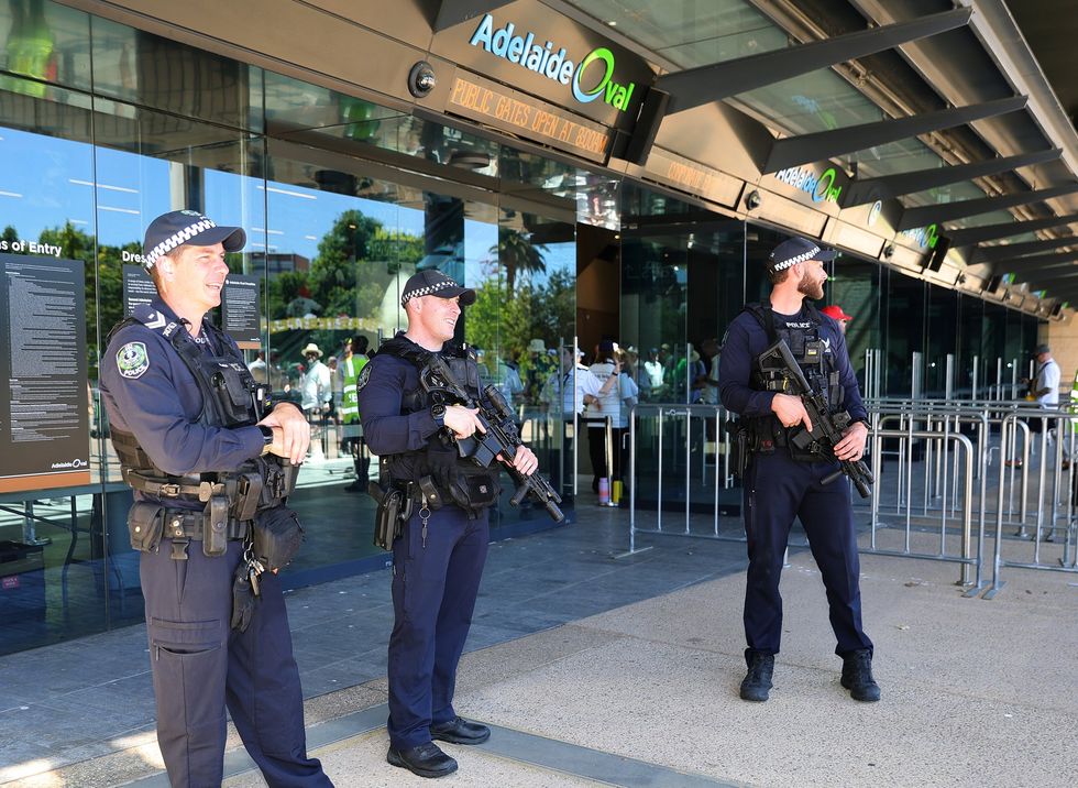 Armed police at Adelaide Oval