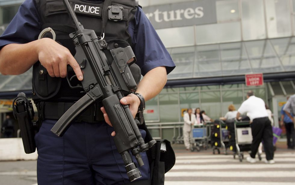 Armed police officer