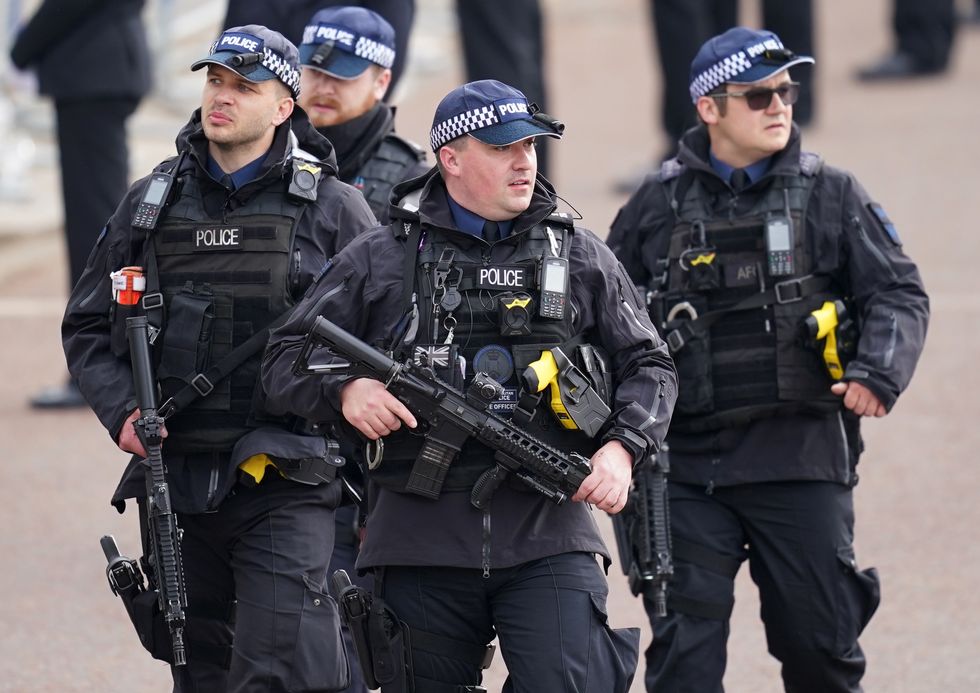 Armed police officers