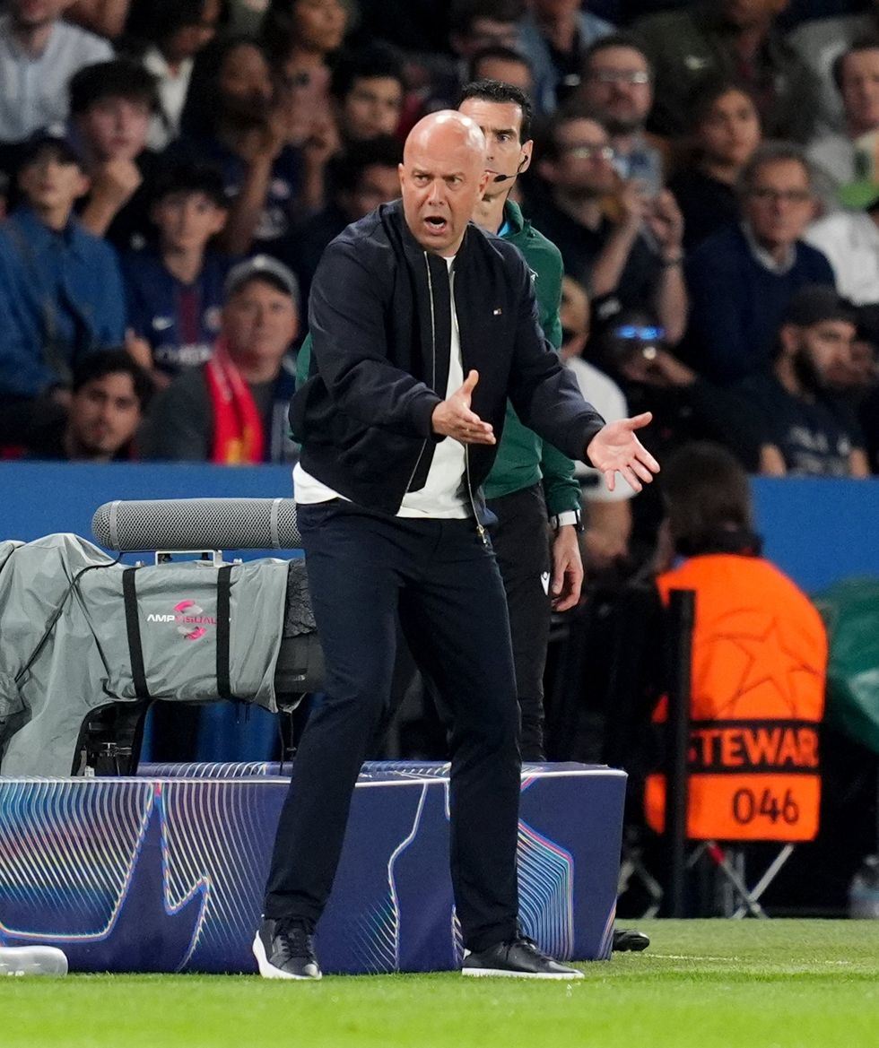Arne Slot is under immense pressure after Liverpool's Champions League defeat to PSG