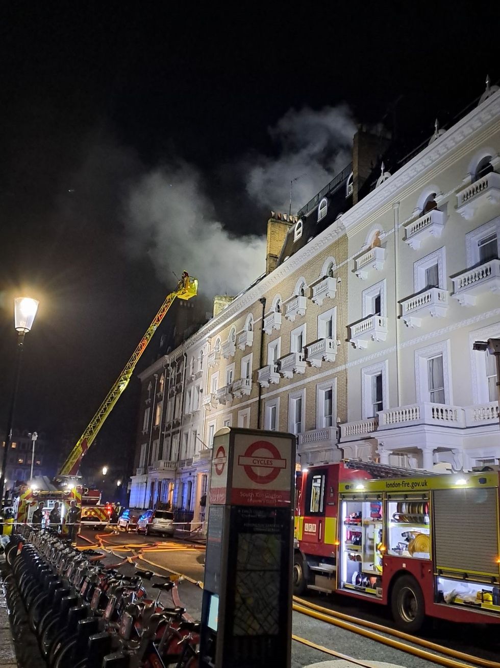 Around 15 people left the building when blaze started and before firefighters arrived