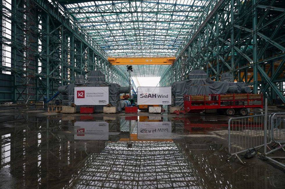 Around 380 people work at the plant, which makes the monopiles that anchor wind turbines to the seabed.
