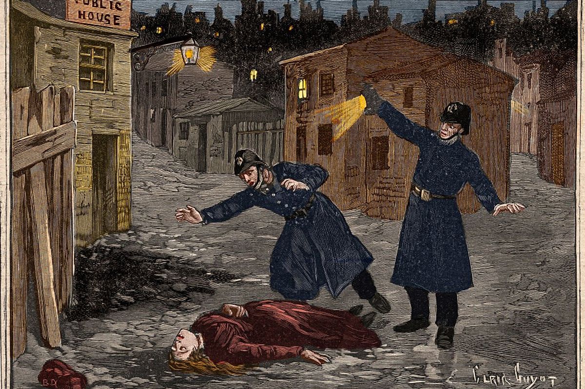 Artist rendition of a Jack the Ripper victim