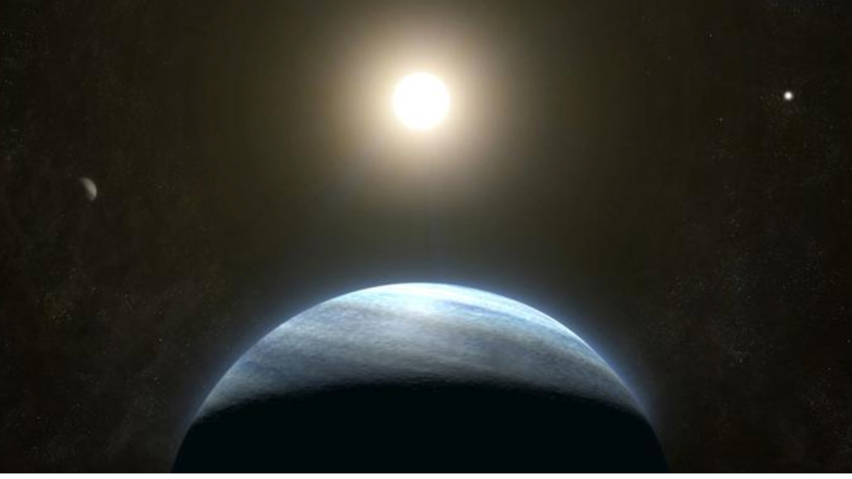 Artist's illustration of TOI 4633 c, a Neptune-like exoplanet