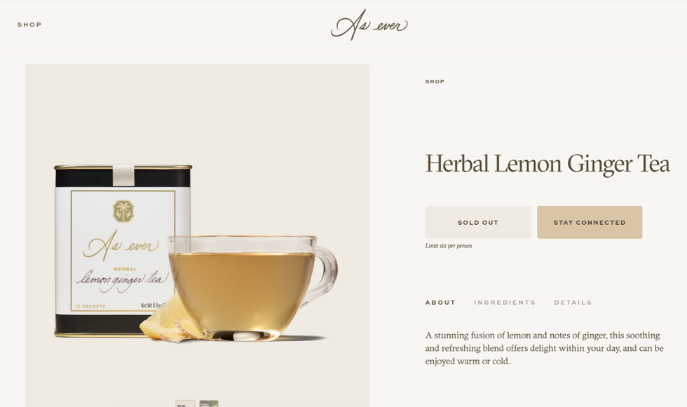 As Ever Herbal Lemon Ginger Tea