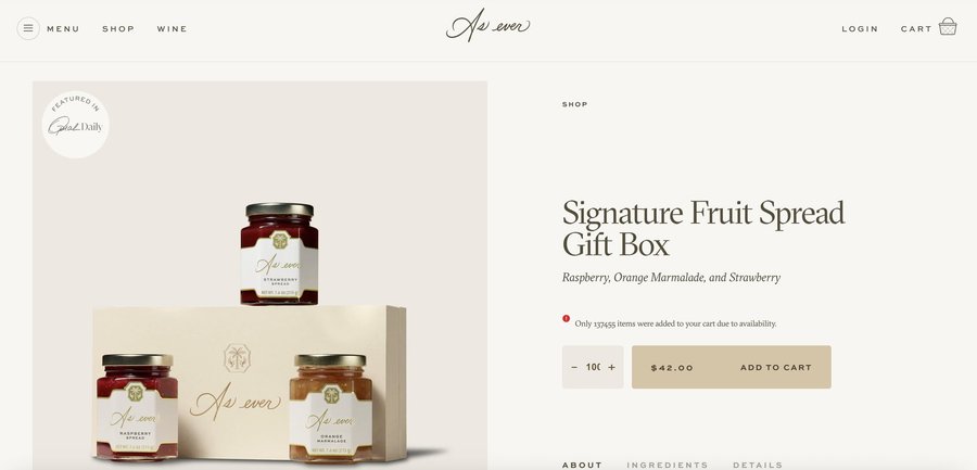 As Ever website blunder