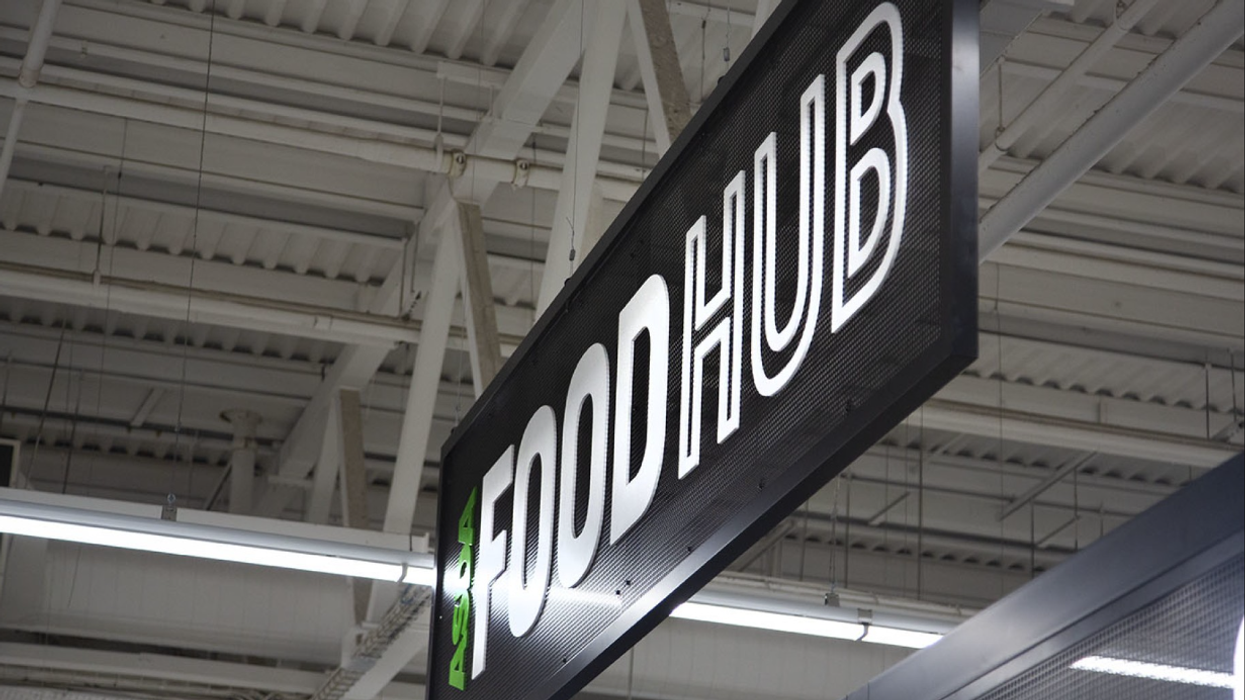 Asda Food Hub sign in store