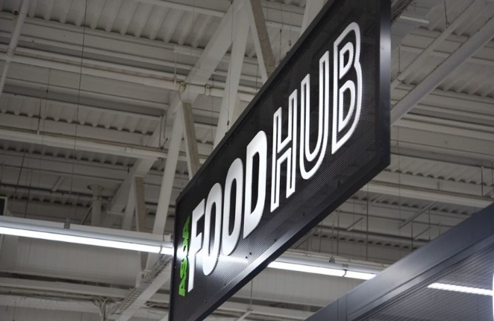 Asda food hub sign