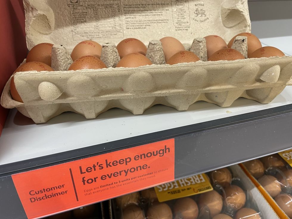 Asda is limiting customers to two boxes of eggs each and Lidl is restricting customers in some stores to three boxes