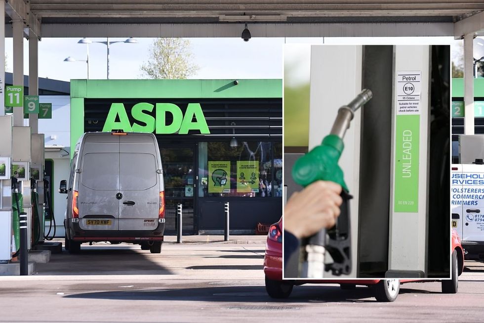 Asda petrol station and a fuel pump