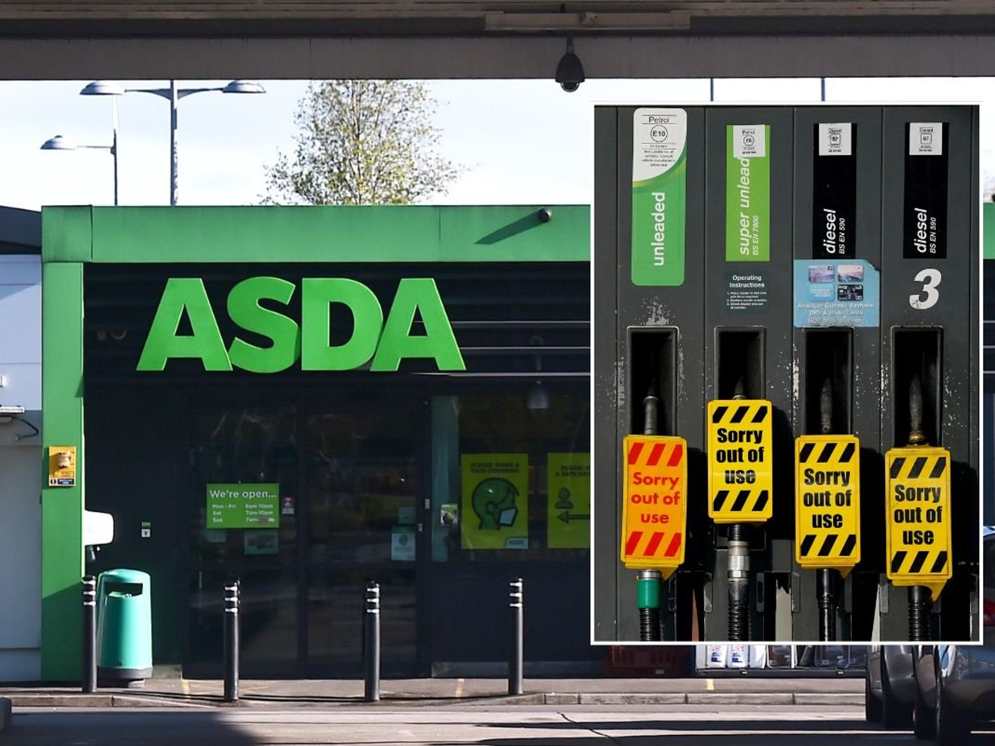 Asda petrol station and fuel pumps out of order