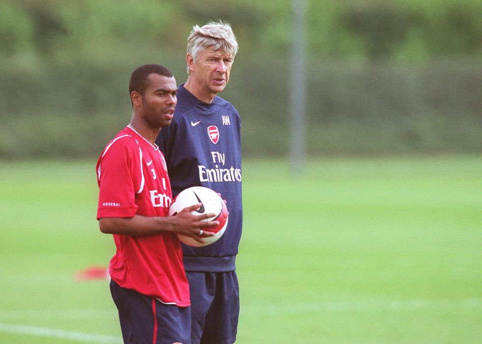 Ashley Cole and Arsene Wenger