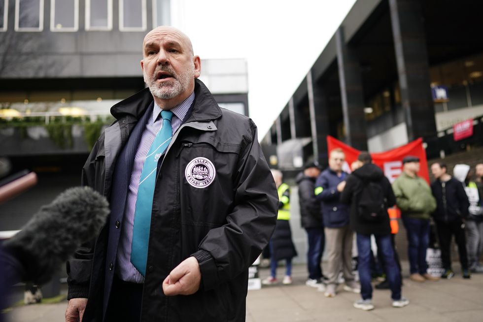 Aslef General Secretary Mick Whelan talking to the media whilst joining Aslef members on the picket line at Euston station in London during a strike by the Aslef union in a long-running dispute over jobs and pensions. Picture date: Thursday January 5, 2023.