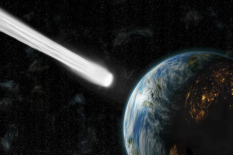 Asteroid crashing into Earth
