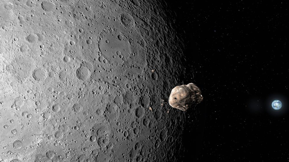 Asteroid hitting moon