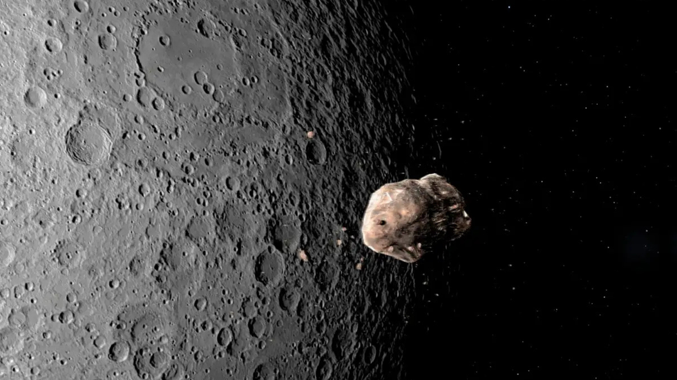 Asteroid over the Moon