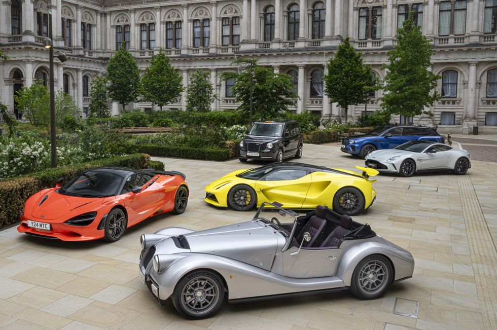 Aston Martin, Bentley, LEVC, Lotus, McLaren, Morgan and Rolls-Royce