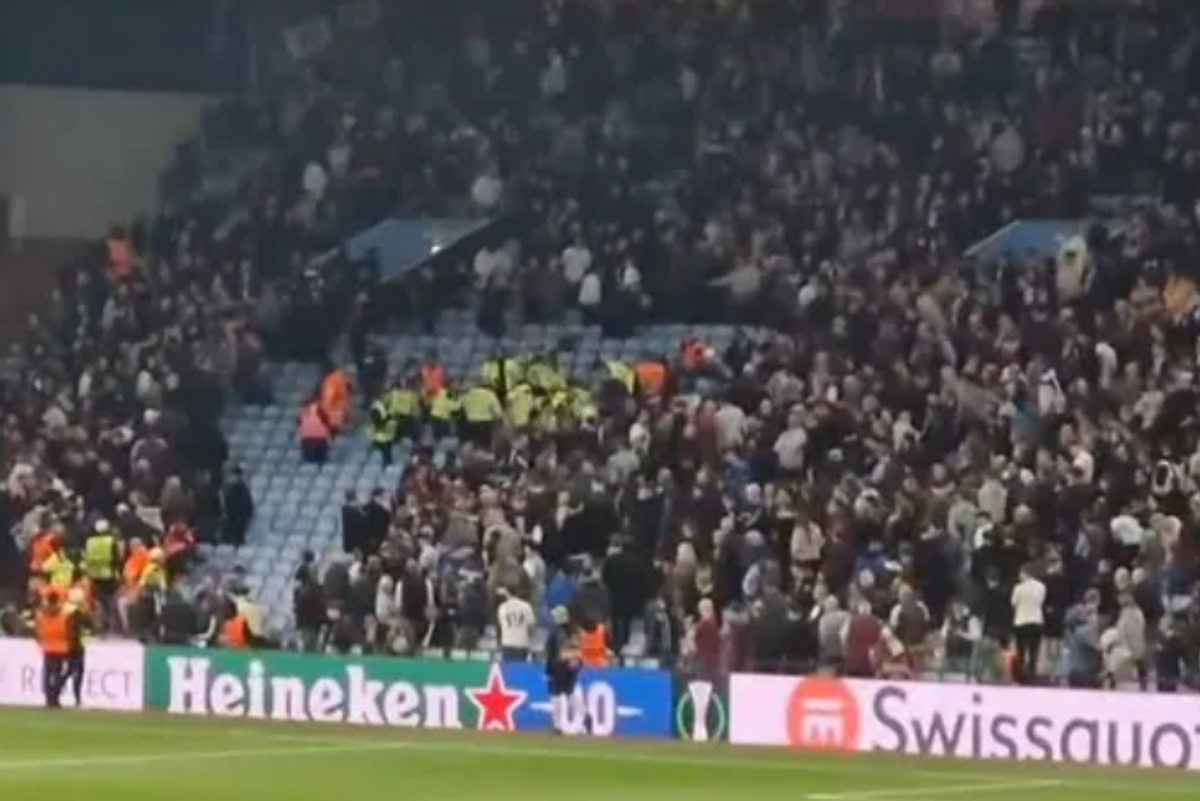 Aston Villa fans told to clear the way as police rush to medical emergency in stands