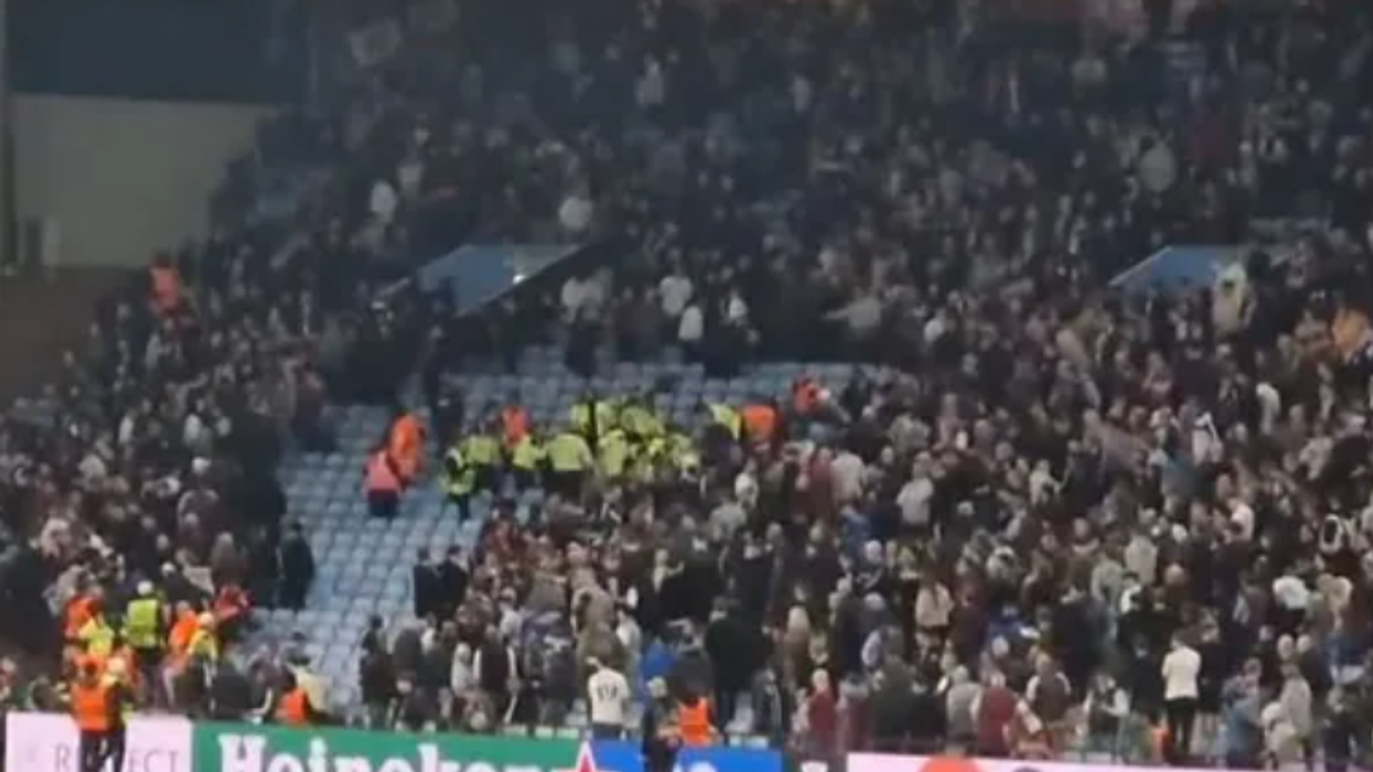 Aston Villa fans told to clear the way as police rush to medical emergency in stands