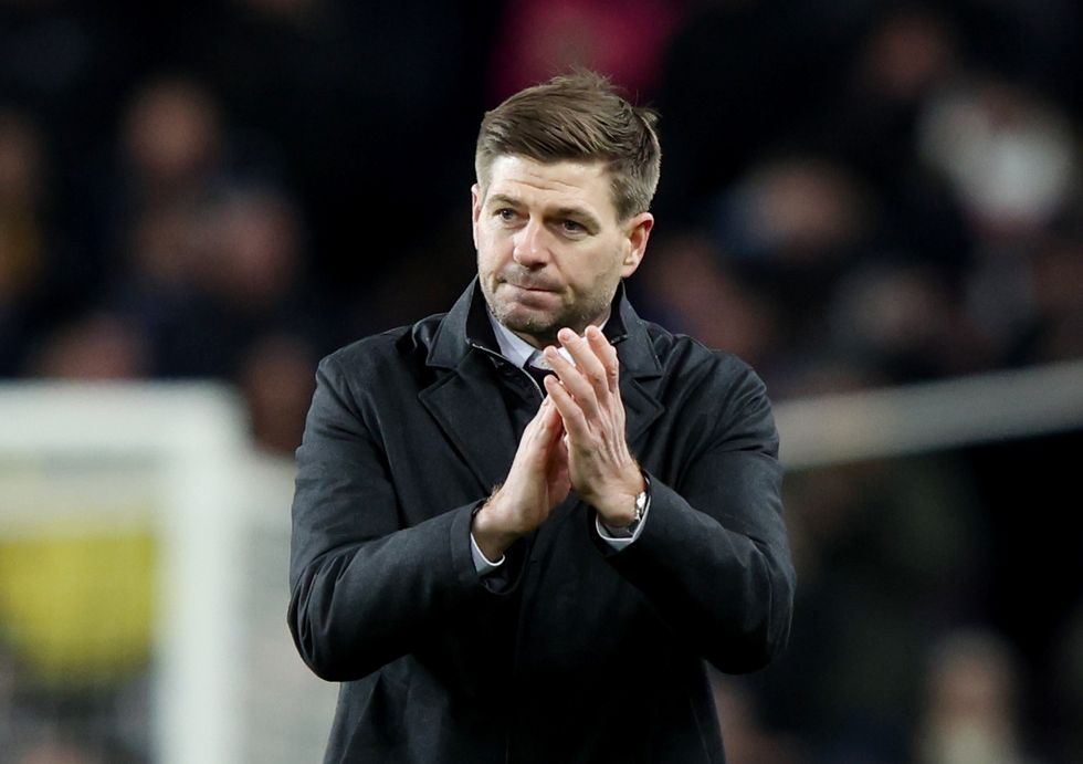 Aston Villa manager Steven Gerrard applauds fans